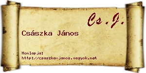 Császka János névjegykártya