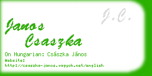 janos csaszka business card